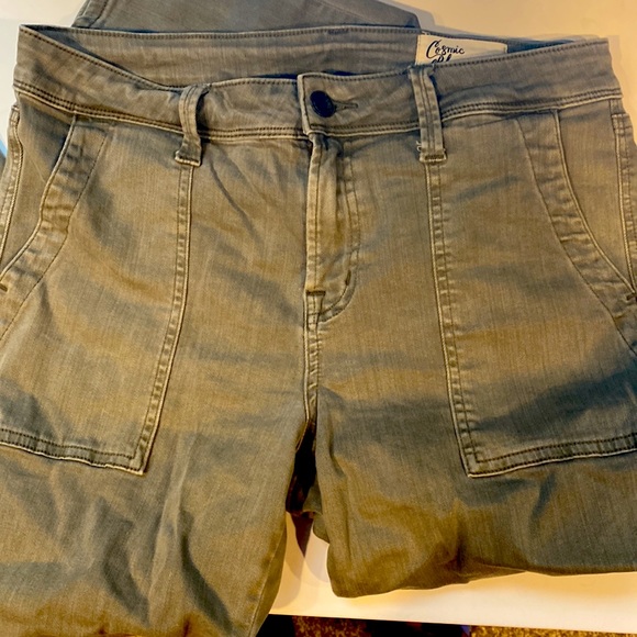 Cosmic Blue Love Green Cargo Jeans Size 